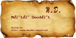 Máté Deodát névjegykártya